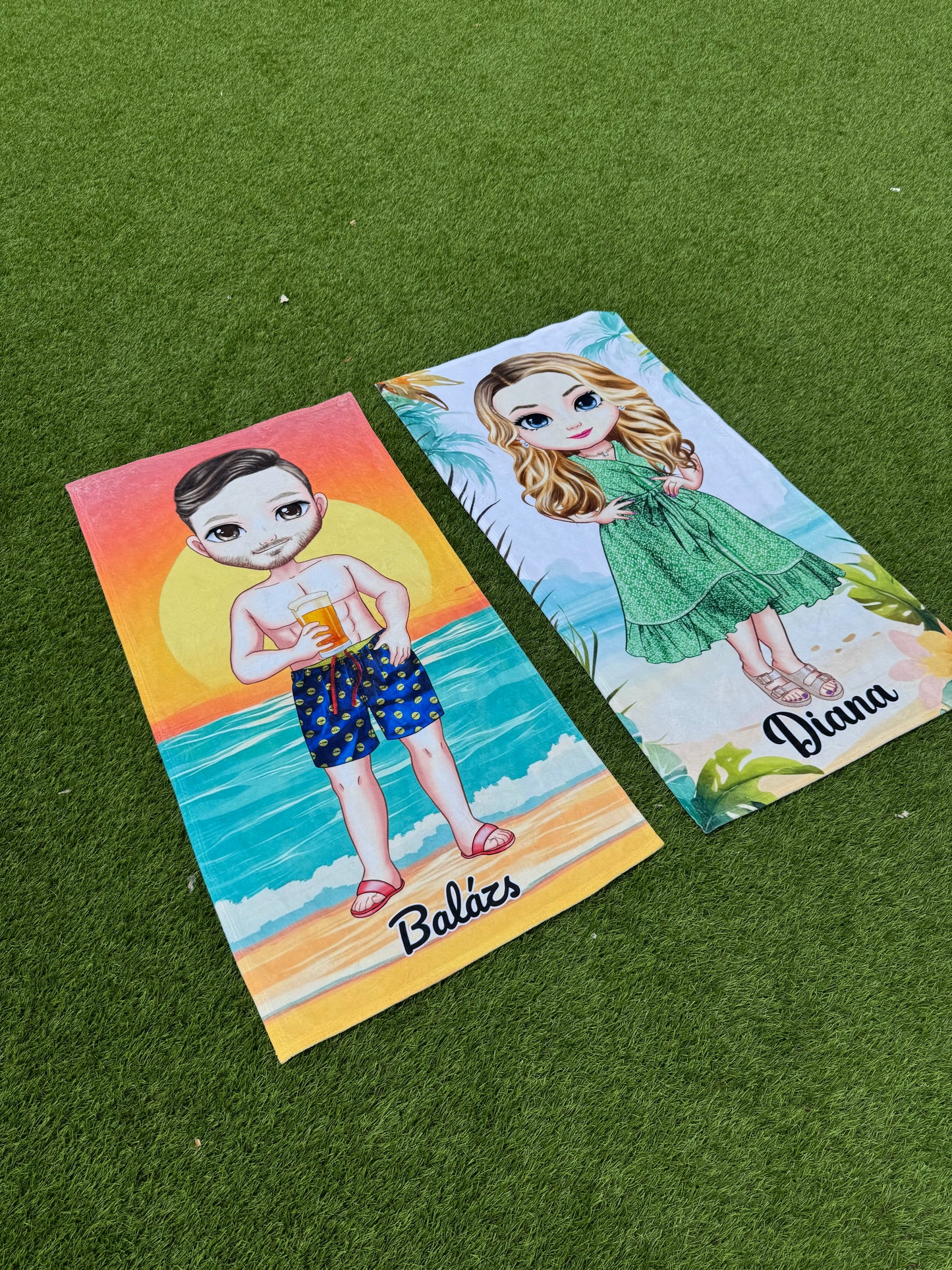 Woman Custom Character Beach Towel